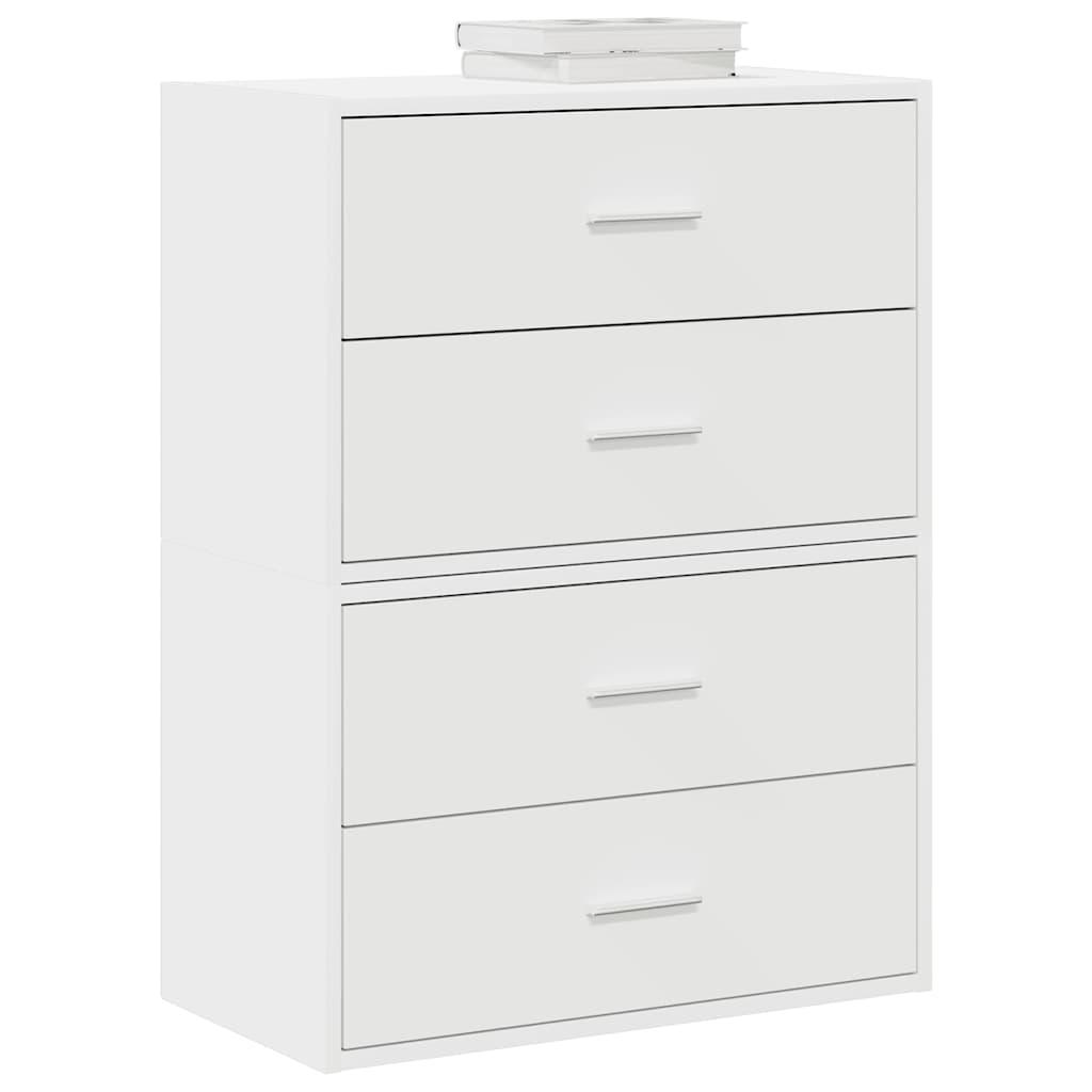 Skabe med 2 skuffer 2 stk. 60x31x40 cm konstrueret træ hvid
