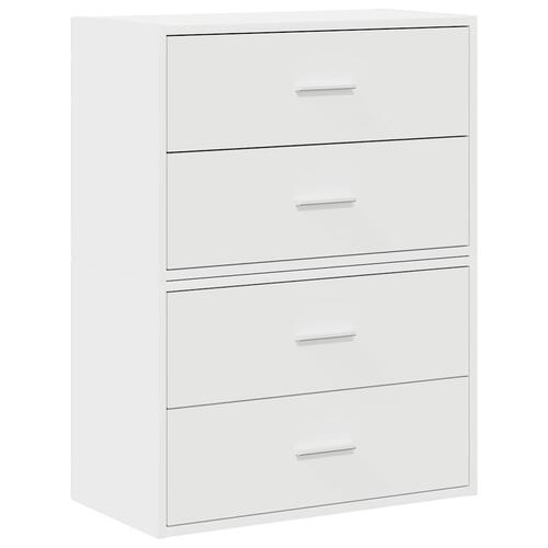 Skabe med 2 skuffer 2 stk. 60x31x40 cm konstrueret træ hvid
