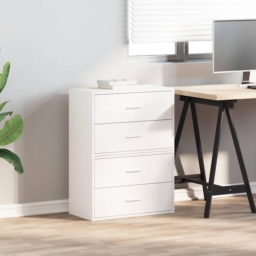 Skabe med 2 skuffer 2 stk. 60x31x40 cm konstrueret træ hvid