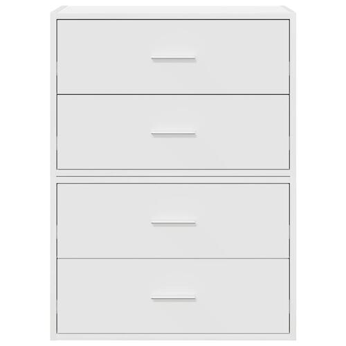 Skabe med 2 skuffer 2 stk. 60x31x40 cm konstrueret træ hvid