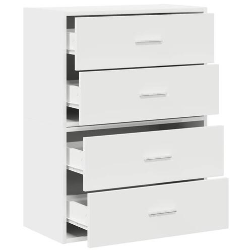 Skabe med 2 skuffer 2 stk. 60x31x40 cm konstrueret træ hvid