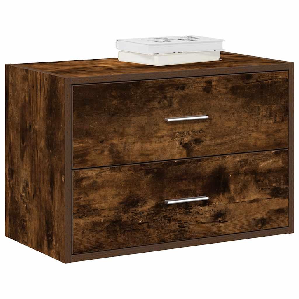 Skab med 2 skuffer 60x31x40 cm røget egetræsfarve
