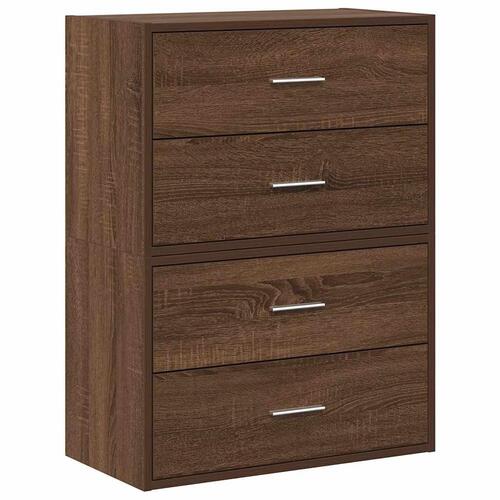 Skabe med 2 skuffer 2 stk. 60x31x40 cm brun egetræsfarve