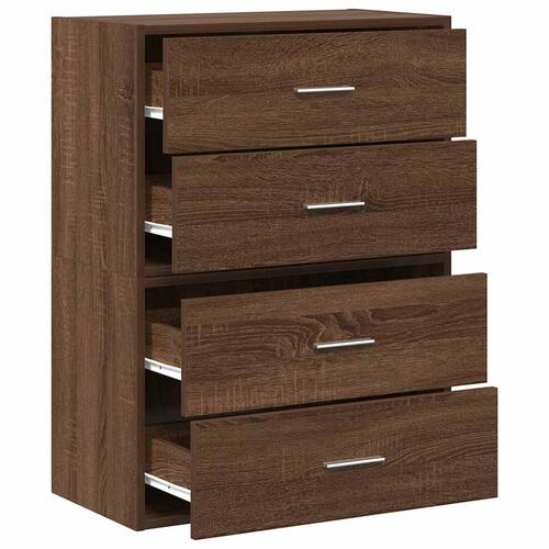 Skabe med 2 skuffer 2 stk. 60x31x40 cm brun egetræsfarve