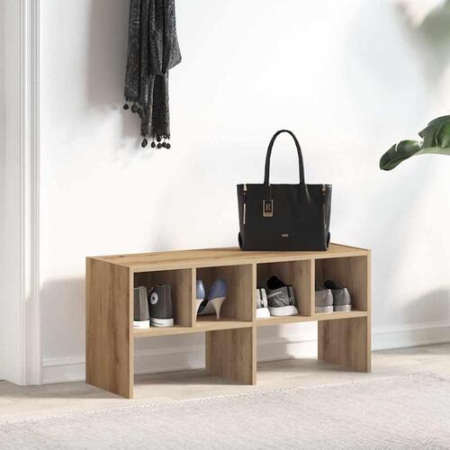 Skostativ stabelbar 89,5x30x40 cm røget egetræsfarve