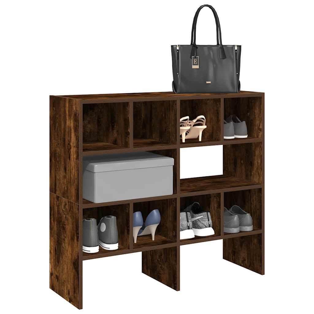 Skostativer stabelbare 2 stk. 89,5x30x40 cm røget egetræsfarve