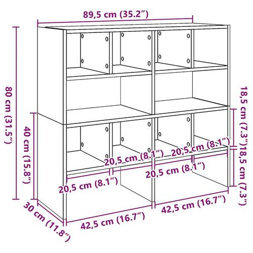 Skostativer stabelbare 2 stk. 89,5x30x40 cm røget egetræsfarve