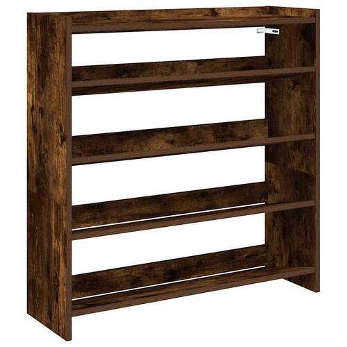 Skostativ 80x25x81 cm konstrueret træ røget egetræsfarve