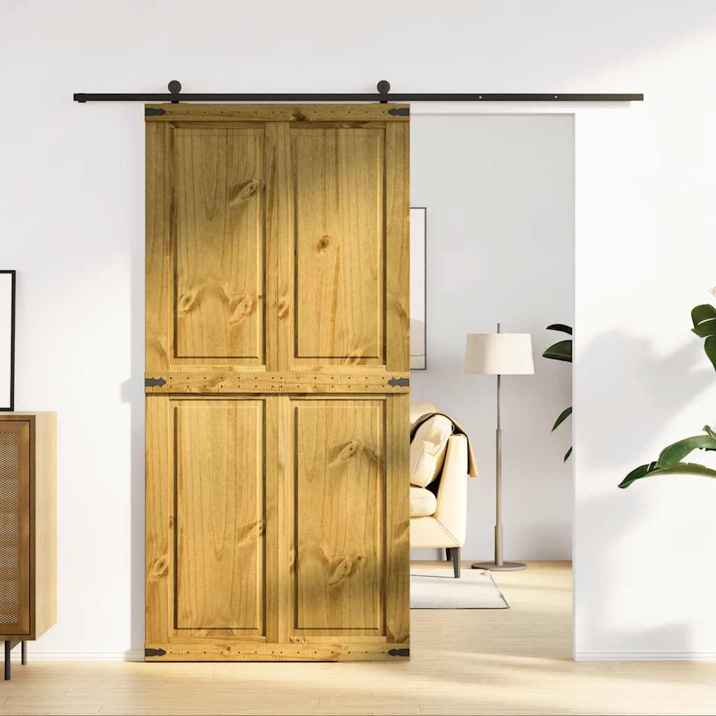 Skydedør CORONA 100x210 cm massivt fyrretræ