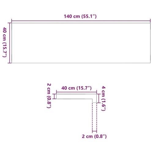Vindueskarme 2 stk ubehandlet 140x40x2 cm massivt egetræ