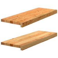 Vindueskarme 2 stk lysebrun 70x30x2 cm massivt egetræ