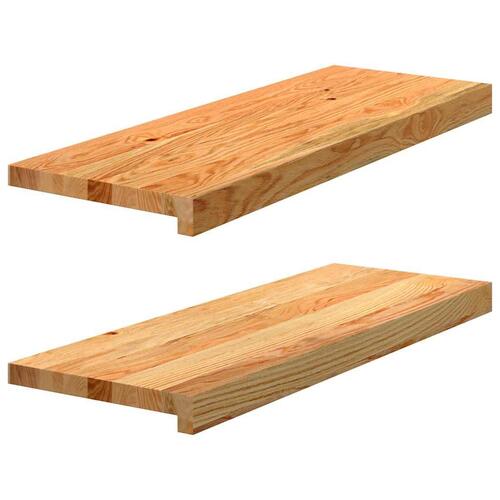 Vindueskarme 2 stk lysebrun 70x30x2 cm massivt egetræ