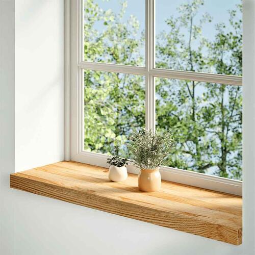 Vindueskarme 2 stk lysebrun 70x30x2 cm massivt egetræ