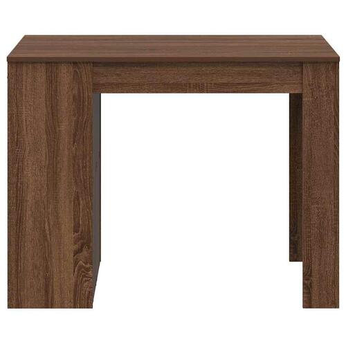 Skrivebord med skuffe og hylde 102x62x77,5 cm brun egetræ
