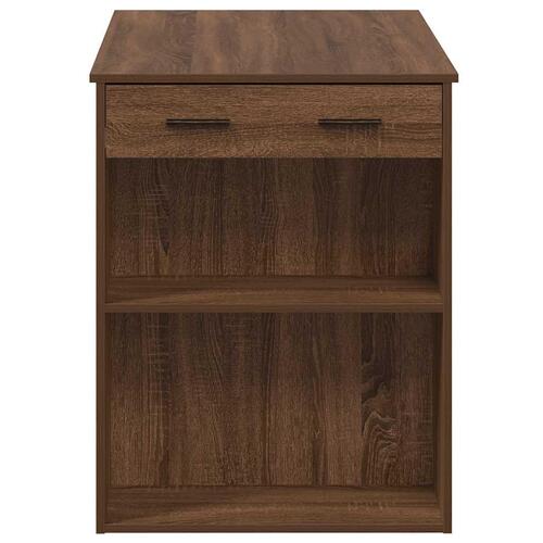 Skrivebord med skuffe og hylde 102x62x77,5 cm brun egetræ