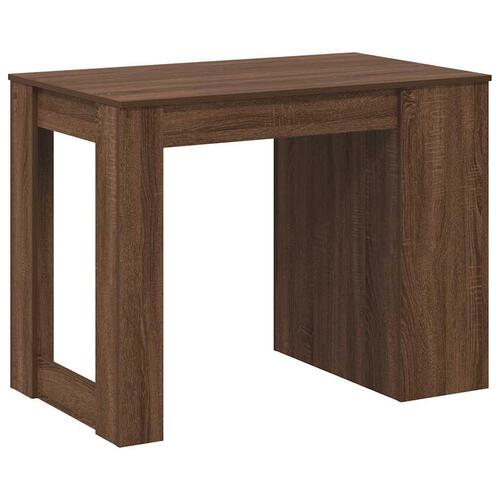 Skrivebord med skuffe og hylde 102x62x77,5 cm brun egetræ