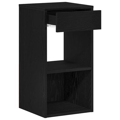 Sengebord med skuffe 35x34x66,5 cm sort-eg
