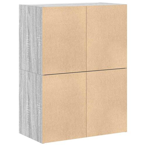 Skabe med 2 skuffer 2 stk. 60x31x40 cm grå sonoma-eg