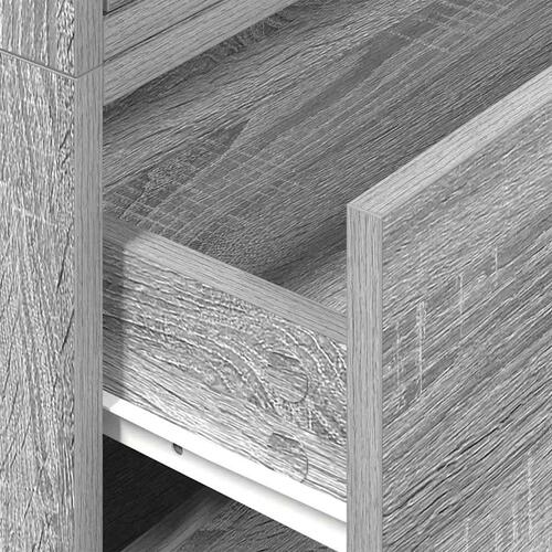 Skabe med 2 skuffer 2 stk. 60x31x40 cm grå sonoma-eg