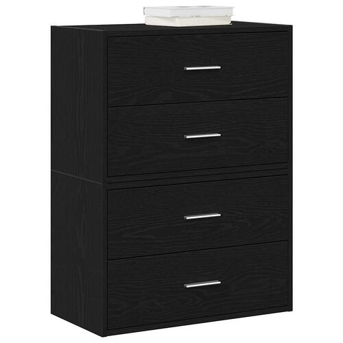 Skabe med 2 skuffer 2 stk. 60x31x40 cm konstrueret træ sort-eg