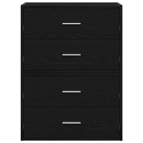 Skabe med 2 skuffer 2 stk. 60x31x40 cm konstrueret træ sort-eg
