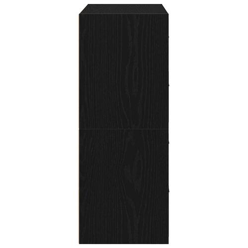 Skabe med 2 skuffer 2 stk. 60x31x40 cm konstrueret træ sort-eg