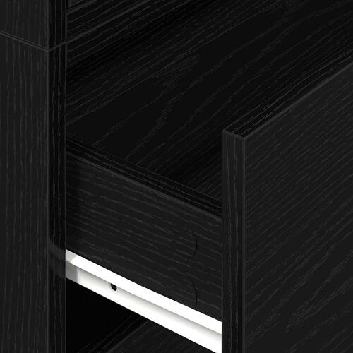 Skabe med 2 skuffer 2 stk. 60x31x40 cm konstrueret træ sort-eg