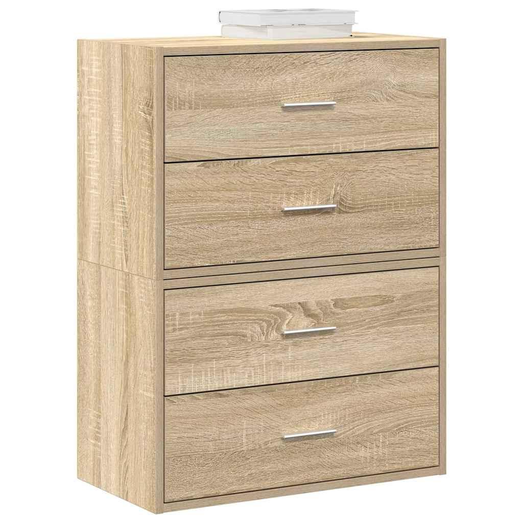 Skabe med 2 skuffer 2 stk. 60x31x40cm konstrueret træ sonoma-eg