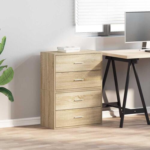 Skabe med 2 skuffer 2 stk. 60x31x40cm konstrueret træ sonoma-eg