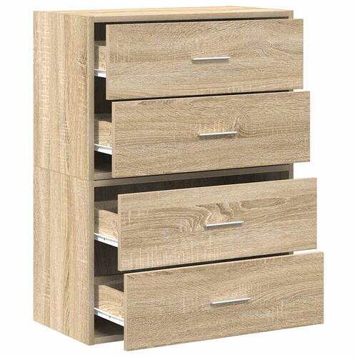 Skabe med 2 skuffer 2 stk. 60x31x40cm konstrueret træ sonoma-eg