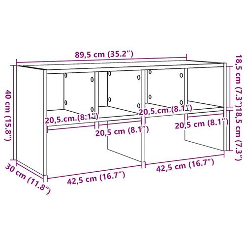 Skostativ stabelbar 89,5x30x40 cm hvid