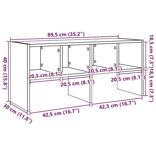Skostativ stabelbar 89,5x30x40 cm antikt træ