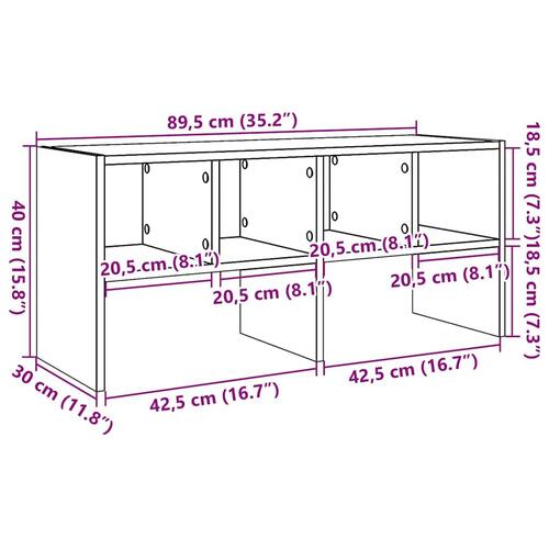 Skostativ stabelbar 89,5x30x40 cm røget egetræsfarve
