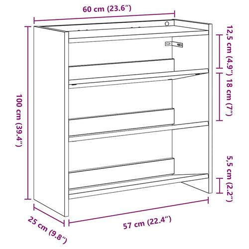 Skoreol 60x25x62 cm konstrueret træ kunsteg