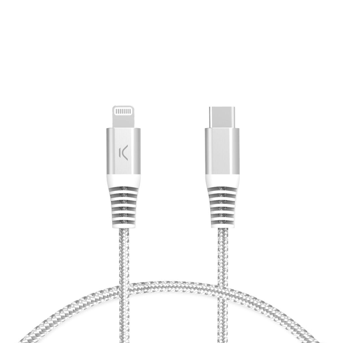 USB-C til Lightning-kabel KSIX Grå