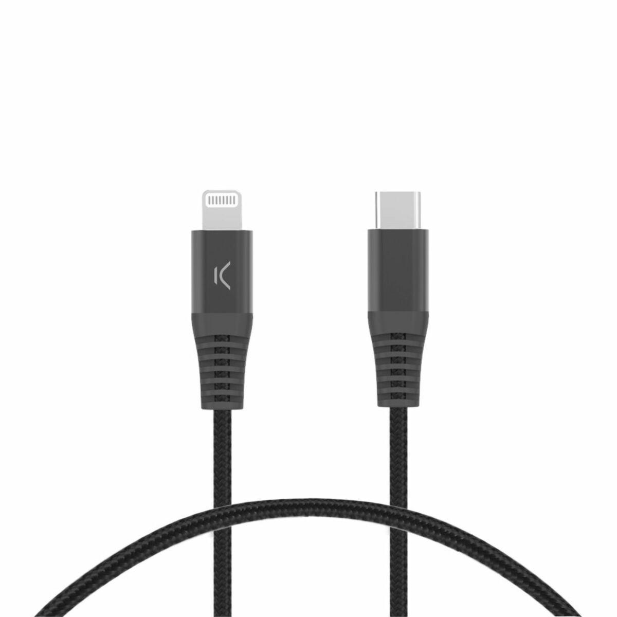 USB-C til Lightning-kabel KSIX Sort