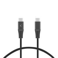 USB-C til USB-C-kabel KSIX Sort