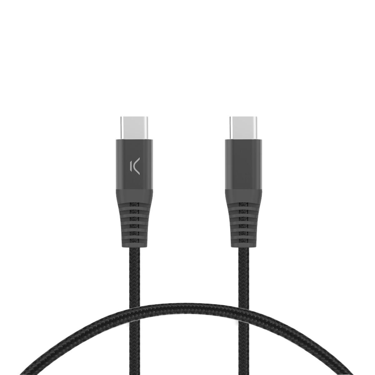 USB-C til USB-C-kabel KSIX Sort