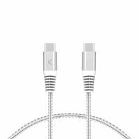 USB-C til USB-C-kabel KSIX Hvid