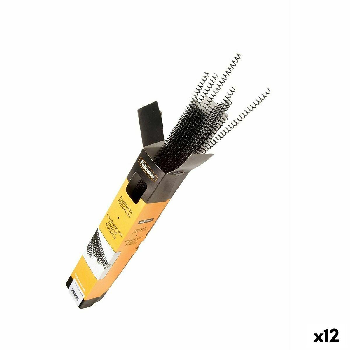 Fellowes spiralrygge, metal, Ø 10 mm, sort - 12 pk. (100 stk.)