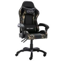 Gamerstol kunstlæder sort og camouflage