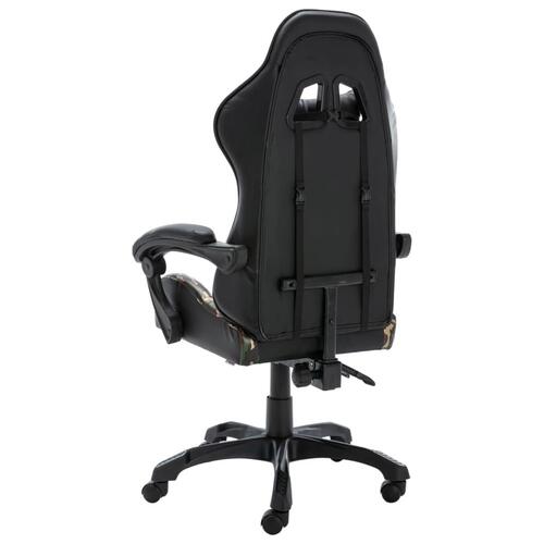 Gamerstol kunstlæder sort og camouflage