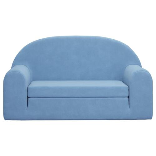2-personers sovesofa til børn blødt plys blå