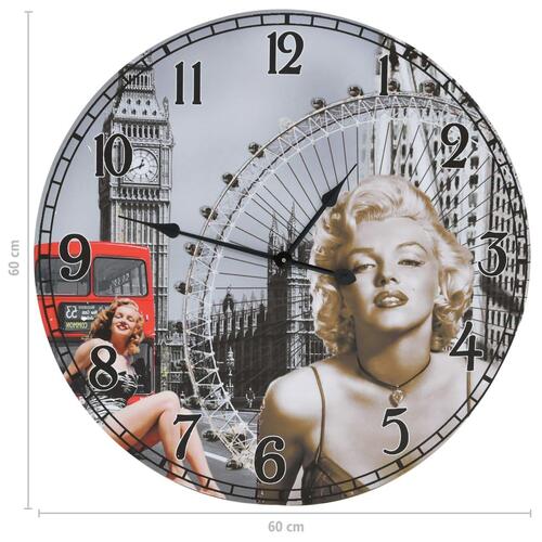 Vægur i vintagestil Marilyn Monroe 60 cm