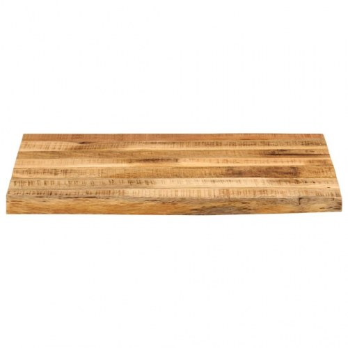 Bordplade i massivt mangotræ med naturlig kant - 80 x 80 x 3,8 cm