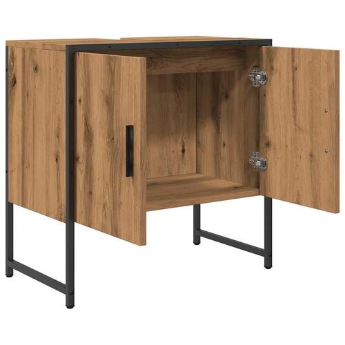 Underskab til badeværelse 60x33x60 cm konstrueret træ kunsteg
