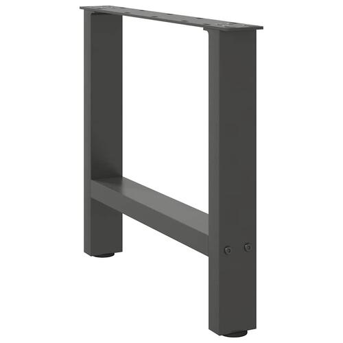 Sofabordben 2 stk. 50x(42-43) cm stål antracitgrå