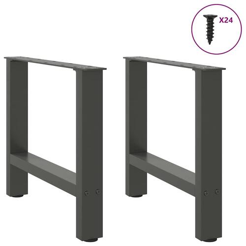 Sofabordben 2 stk. 50x(42-43) cm stål antracitgrå