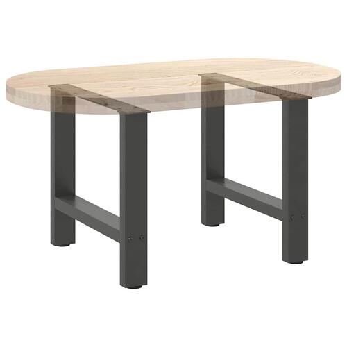 Sofabordben 2 stk. 50x(42-43) cm stål antracitgrå