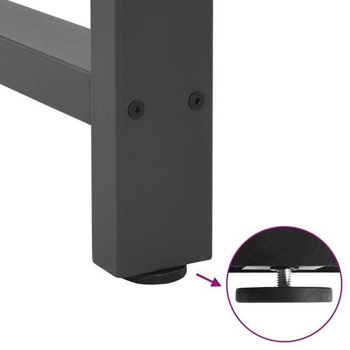 Sofabordben 2 stk. 50x(42-43) cm stål antracitgrå